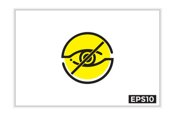 visible and invisible icons, hide icons, invisible logos, illustrations of the human eye in line art style
