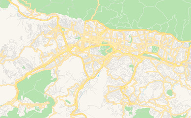 Fototapeta na wymiar Printable street map of Caracas, Venezuela