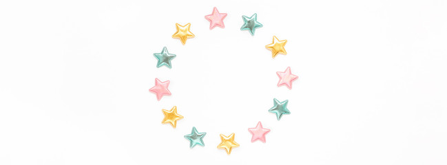 Decorative stars round wreath frame
