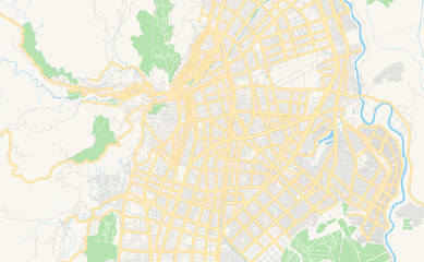 Fototapeta na wymiar Printable street map of Cali, Colombia
