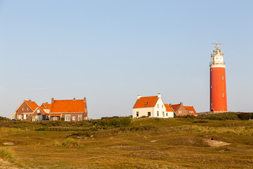 The lighthouse of De Cocksdorp on Island Texel, Netherlands