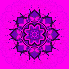 Mandala pattern on pink background
