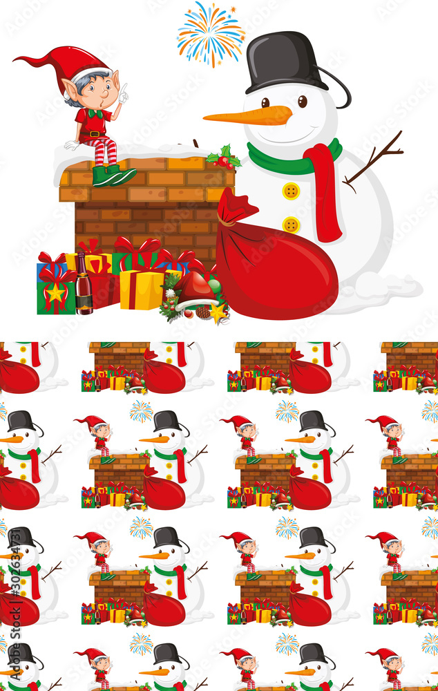 Poster Seamless background design with christmas theme