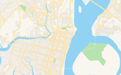 Fototapeta na wymiar Printable street map of Guayaquil, Ecuador