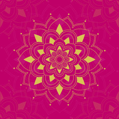 Mandala pattern on pink background