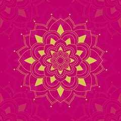 Mandala pattern on pink background