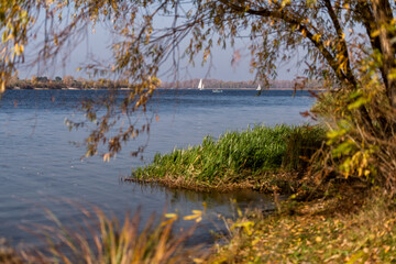 Beautifulview to Obolon side from park on the other side in Kiev, Ukraine