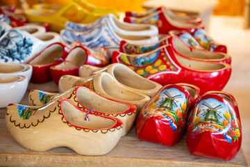 Fototapeta na wymiar Traditional dutch wooden shoes - klompen (clogs)