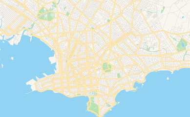 Printable street map of Montevideo, Uruguay