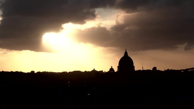 roma italia, belvedere del pincio, controluce