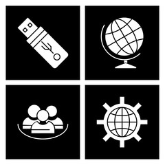 Set Of 4 Universal Icons For Mobile Application and websites