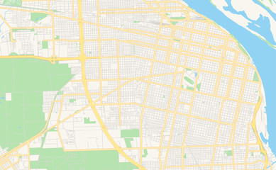 Fototapeta na wymiar Printable street map of Rosario, Argentina