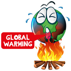Global warming with earth on fire
