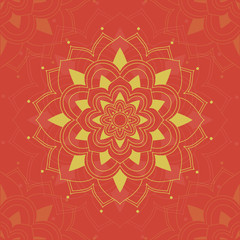 Mandala patterns on orange background