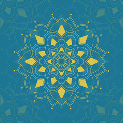 Mandalas pattern design on blue background