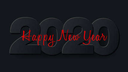Happy New Year 2020. Background, greeting card, banner, social media banner, marketing material. Vector illustration