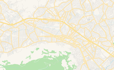 Printable street map of Nova Iguacu, Brazil