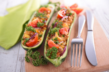 zucchini with minced beef and tomato