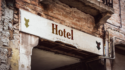 Fototapeta premium Street Sign to Hotel