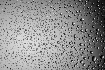 water drops on glass gradient background