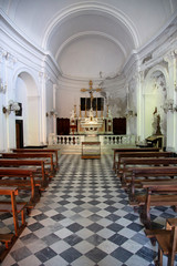 Fototapeta na wymiar Interior of Chiesa di San Giorgio in Portofino, Italy