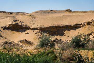 Landscapes along nile river between luxor and aswan in egypt. beautiful nature