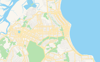 Printable street map of Joao Pessoa, Brazil