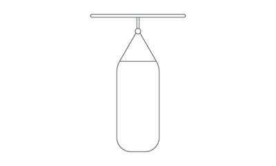 Punching bag icon for boxing and fitness concepts