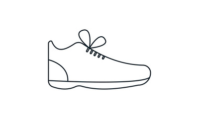 Sport shoe icon for athletic activities and footwear