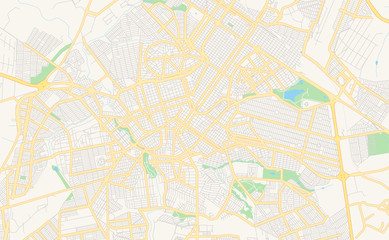 Fototapeta na wymiar Printable street map of Uberlandia, Brazil