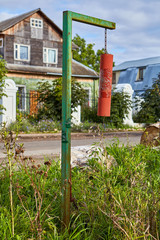 Fototapeta na wymiar Fire bell in rural areas or countryside.