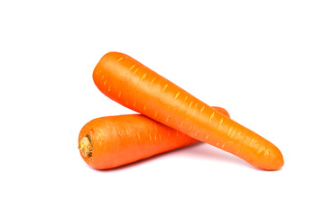 Close up of fresh orange carrot with sliced