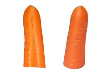 Close up of fresh orange carrot with sliced