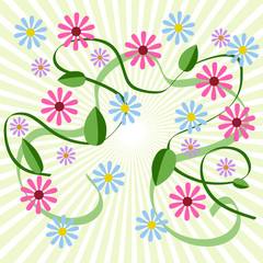 background with pink daisies