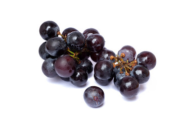 Close up of brunches black seedless grapes