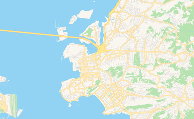 Printable street map of Niteroi, Brazil