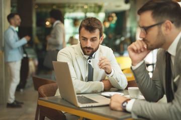 Business partners discussing new project