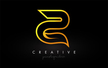 Letter Z Golden Monogram Leaf Logo Icon Design with Gold Yellow Colors Vector.
