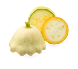 diet yellow zucchini on a white background
