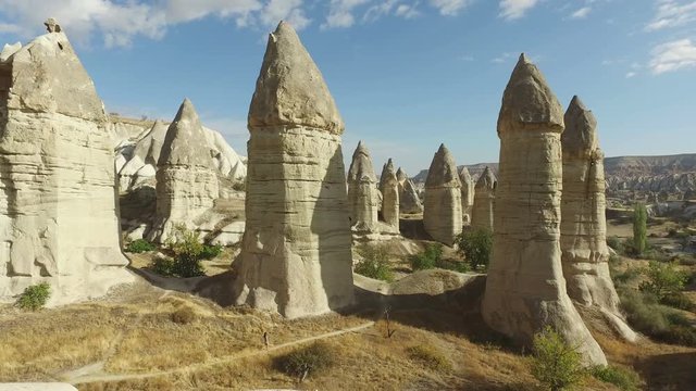 Volcanic rock formations Fairy Chimneys in Cappadocia, Turkey.