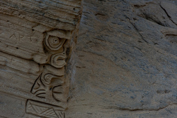 Ibiza, Spain - september 1 2019: Sa pedrera de Cala de Hort, Atlantis at late afternoon