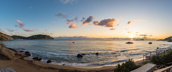 Beautiful sunshine in Aigues Blanques, Ibiza, Spain.