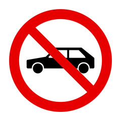 Auto und Verbotsschild