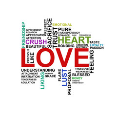 Love word cloud vector illustration