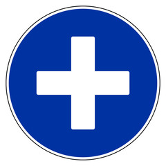 Plus und Verkehrsschild