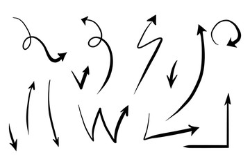 Balck vector arrow isolated on white background.