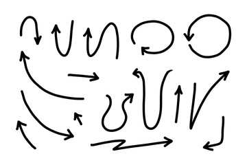 Balck vector arrow isolated on white background.