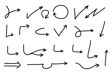 Balck vector arrow isolated on white background.