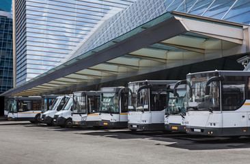 buses at the bus station in the city
