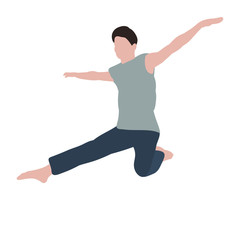 vector, on a white background, without face, in a flat style, man, guy dancing